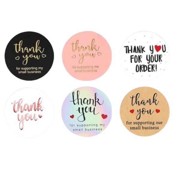 Other - Thank You Stickers 1” Roll of 500 Stickers - Your Choice of 4 Designs